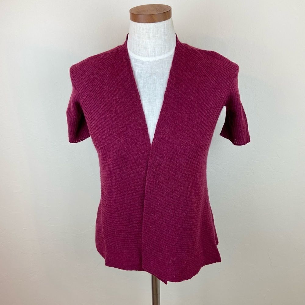 Eileen Fisher Ribbed Knit Open Front Cardigan